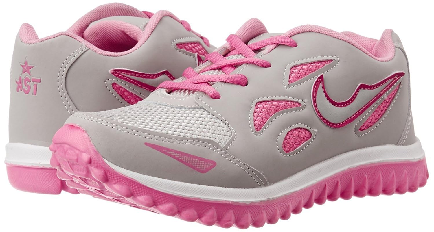 shoes t20 women's grey & pink running shoe