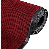 ISXACFF Commercial Grade Door Floor Mat 3' x 16.4' Brush Step Entrance Mat Slip Skid Entrance Mat with PVC Backing Home Office Hotel Corridor Indoor Outdoor Runner Rugs Corridor Floor Carpet, Red