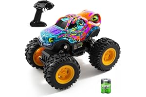 SUGFUT Remote Control Monster Truck Toys with Led Light Monster Truck Remote Control Car Rechargeable RC Monster Truck All Terrain for RC Truck Monster Trucks for Boys Age 4-7,Monster Truck Toys for Kids 3-5