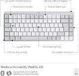 Logitech MX Mechanical Mini for Mac Keyboard Pale Gray Bluetooth USB-C UK Layout view 6