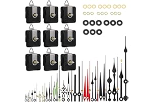 EMOON 9 Pieces Clock Mechanism Replacement Kit with 12 Pack Clock Hands, Silent Sweep Clock Motor Kit Battery Operated for Clock Repair DIY Replacement, Custom Clock