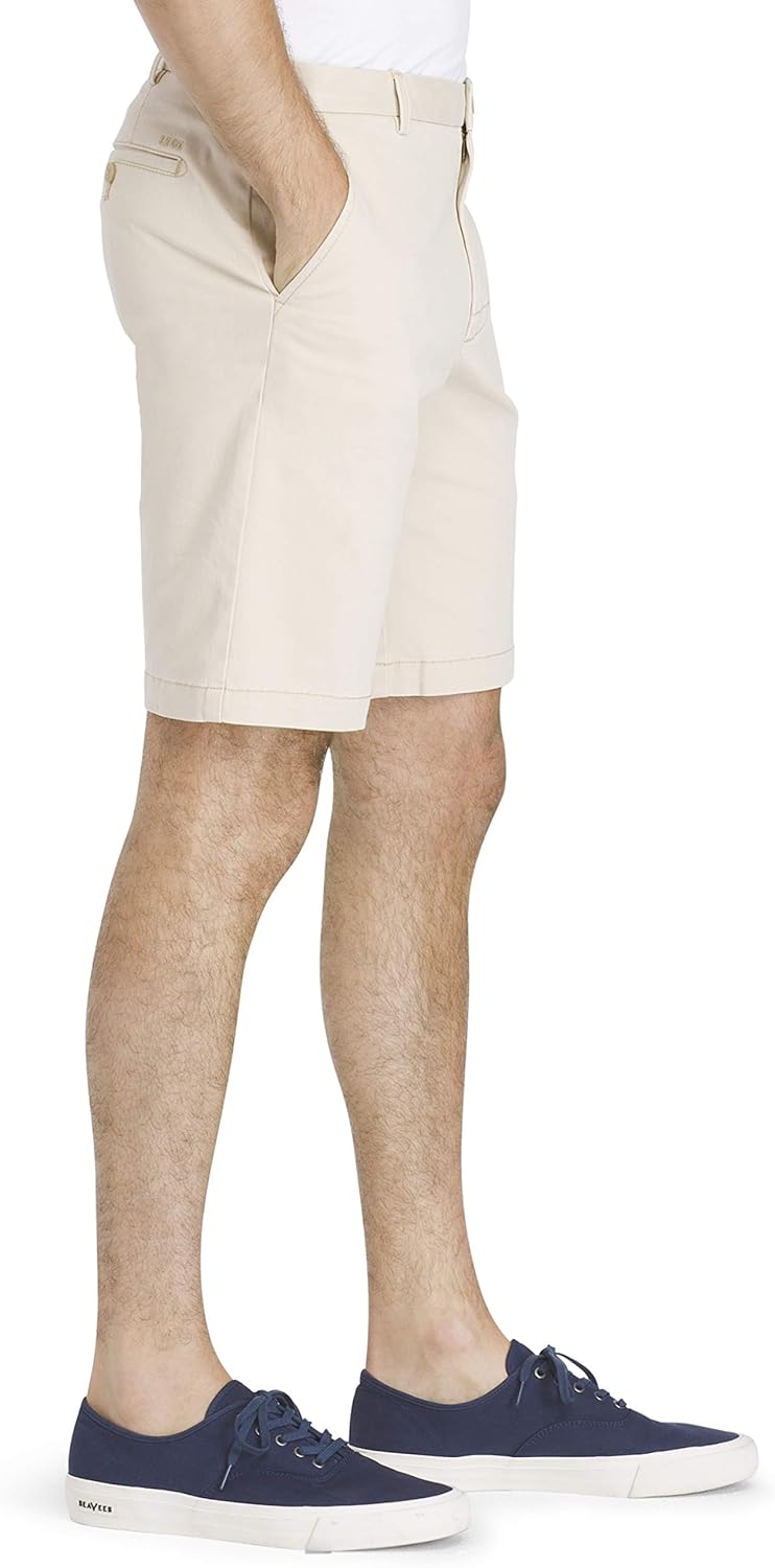 IZOD Men's Saltwater 9.5" Flat Front Chino Short at  Men’s Clothing store