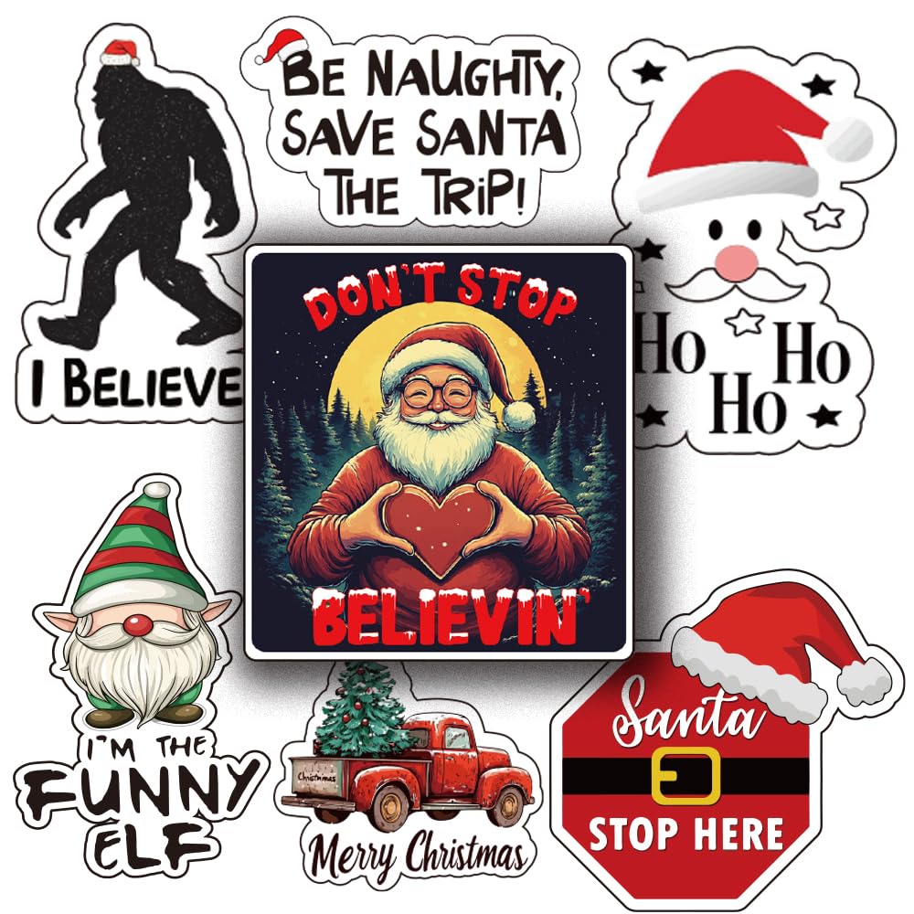 Photo 1 of 1step2dream Funny Christmas Quote Stickers | Stocking Stuffers for Gifts & Christmas Party Favors | Bookish Stickers Waterproof Vinyl Decals, Laptops, Cookie Bags