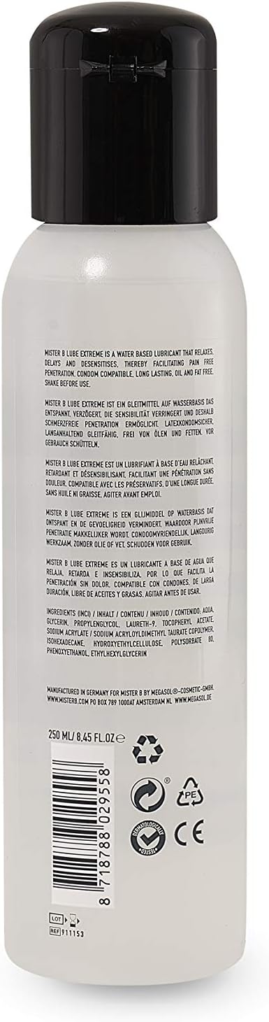 Mister B LUBE Extreme - Desensitising Water Based Lubricant, 250 ml, 250 ml (Pack of 1) - Image 3