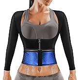MATKAO Sauna Suit for Women Weight Loss Sauna Shirt for Women Sweat Suit Waist Trainer Vest Fitness Body Shaper Zipper