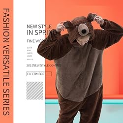 COSUSKET Fitted Unisex Adult Bear Onesie
