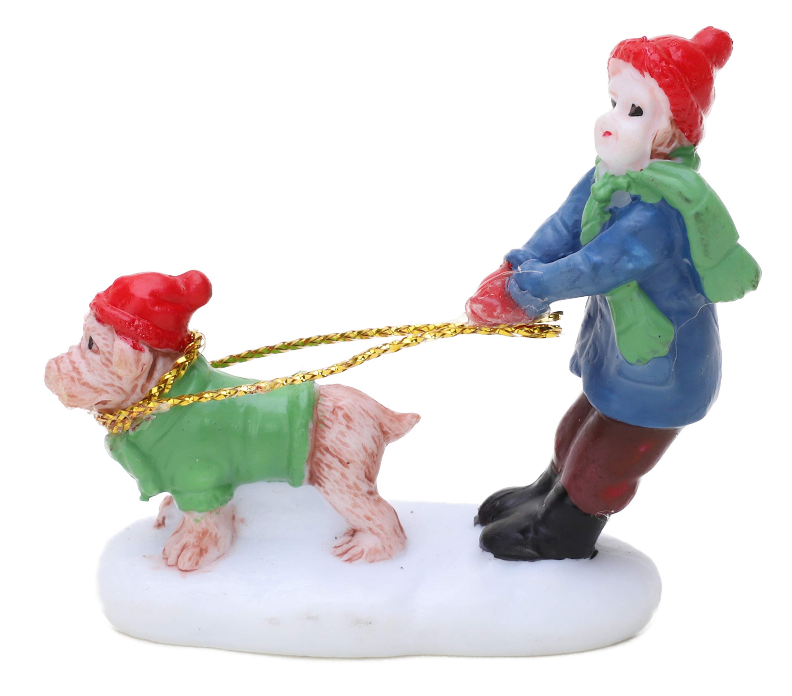 Toyland® Mini Resin Christmas Collectible Ornament - Village Scene Accessories - Xmas Figures (Child Dog Walker 1.5 x 2.5 Inch) — image 1