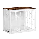 DWANTON Dog Crate Furniture with Cushion, Wooden