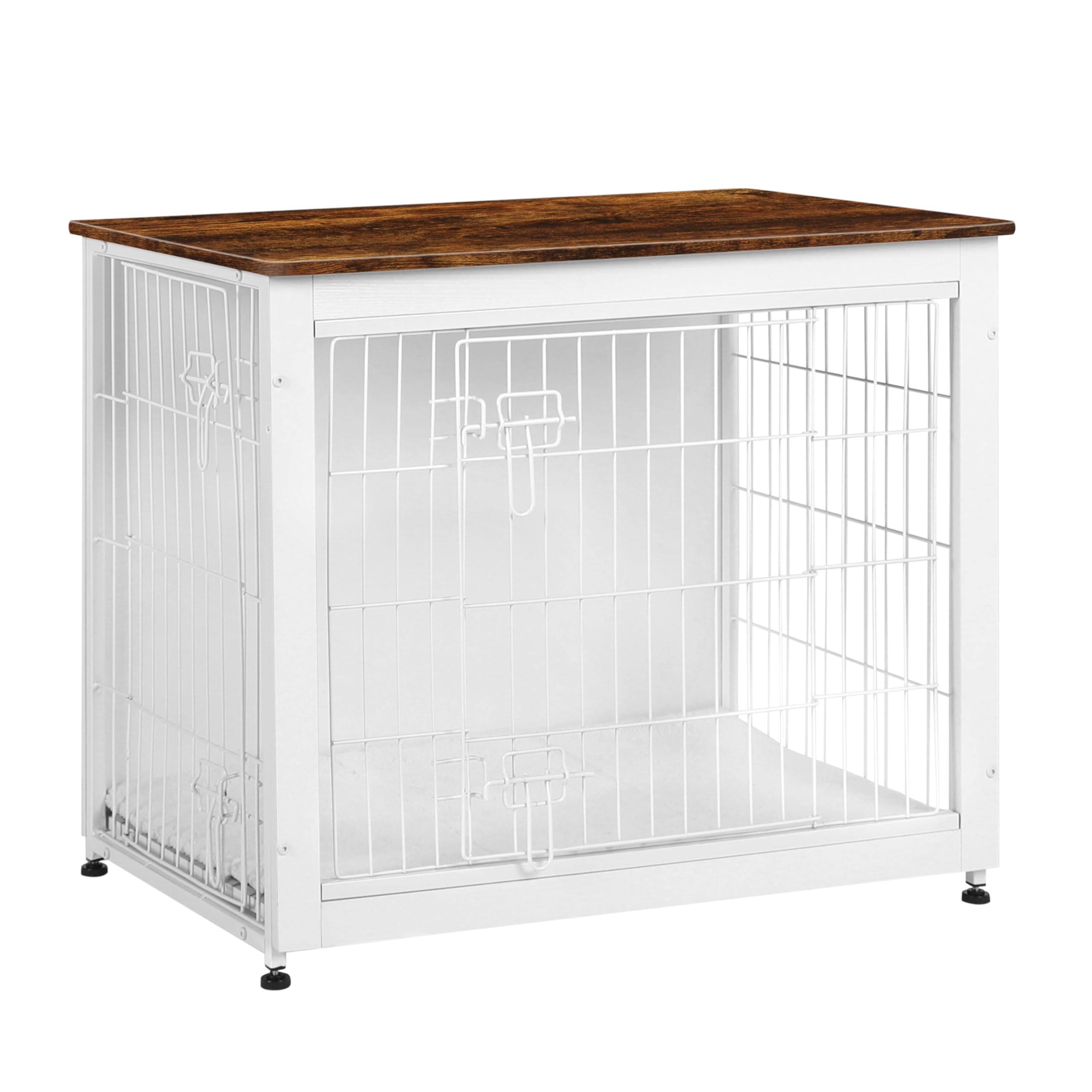 DWANTON Dog Crate Furniture with Cushion, Wooden