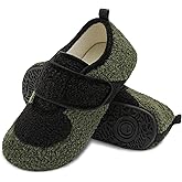 BARERUN Women Slippers Adjustable Wide Diabetic House Slippers for Women Soft-Lightweight House Shoes with Rubber Sole Indoor/Outdoor