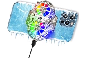 TRILINK Phone Cooler for Gaming with Dual Cooling Fans - Advanced Phone Cooling Technology - RGB LEDs - Ultra-Quiet - Output Function - LED Temperature Display for Android iPhone iOS Game Radiator