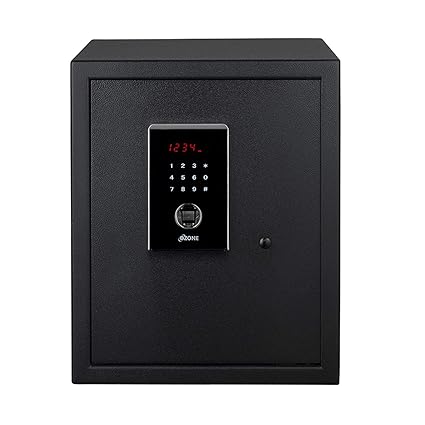 Ozone Mild Steel Biometric Motorised Safe (Black, 10-Pieces)