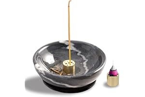 CM CHIC MONDAY Incense Holder, Natural Marble Incense Holder for Sticks with 9 Incense Holes, Handmade Incense Stick Burner Ideal for Smudging, Incense Burning, Decoration