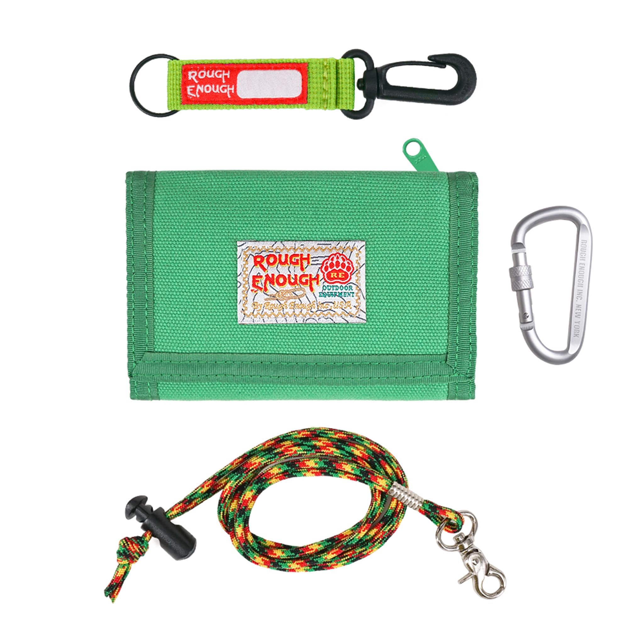 Rough Enough Mens Kids Boys Wallet for Teenagers with Coin Pocket Credit Card Holder Wallet for Women with Key Chain Carabiner