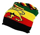 Itzu Lion of Judah Rasta Striped Knit Peak Beanie