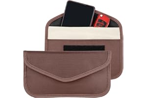 NO SNOOPING ALLOWED Faraday Bag for Phones(2 Pack&Large), RFID Blocking Bag Faraday Pouch Cage Case Key Fob Protector Signal Blocking Bag for Cell Phone Privacy Protection and Car Key FOB, RFID Card Protector (Brown)