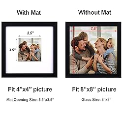 Yaetm 8x8 Picture Frames Black Set of 9, Square 8x8