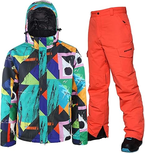 Amazon Co Jp スノーボードウェア スキーウェア メンズ 上下セット ジャケット 耐水圧 防水 防寒 防風 保温 雪遊び 大きいサイズ 登山服 カジュアル アウタージャケット M ホーム キッチン