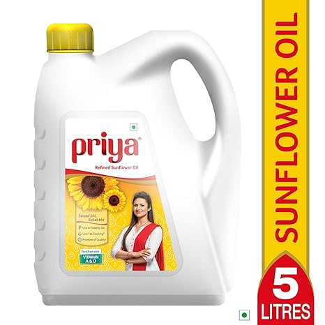 Priya Refined Sunflower Oil Jar, 5L