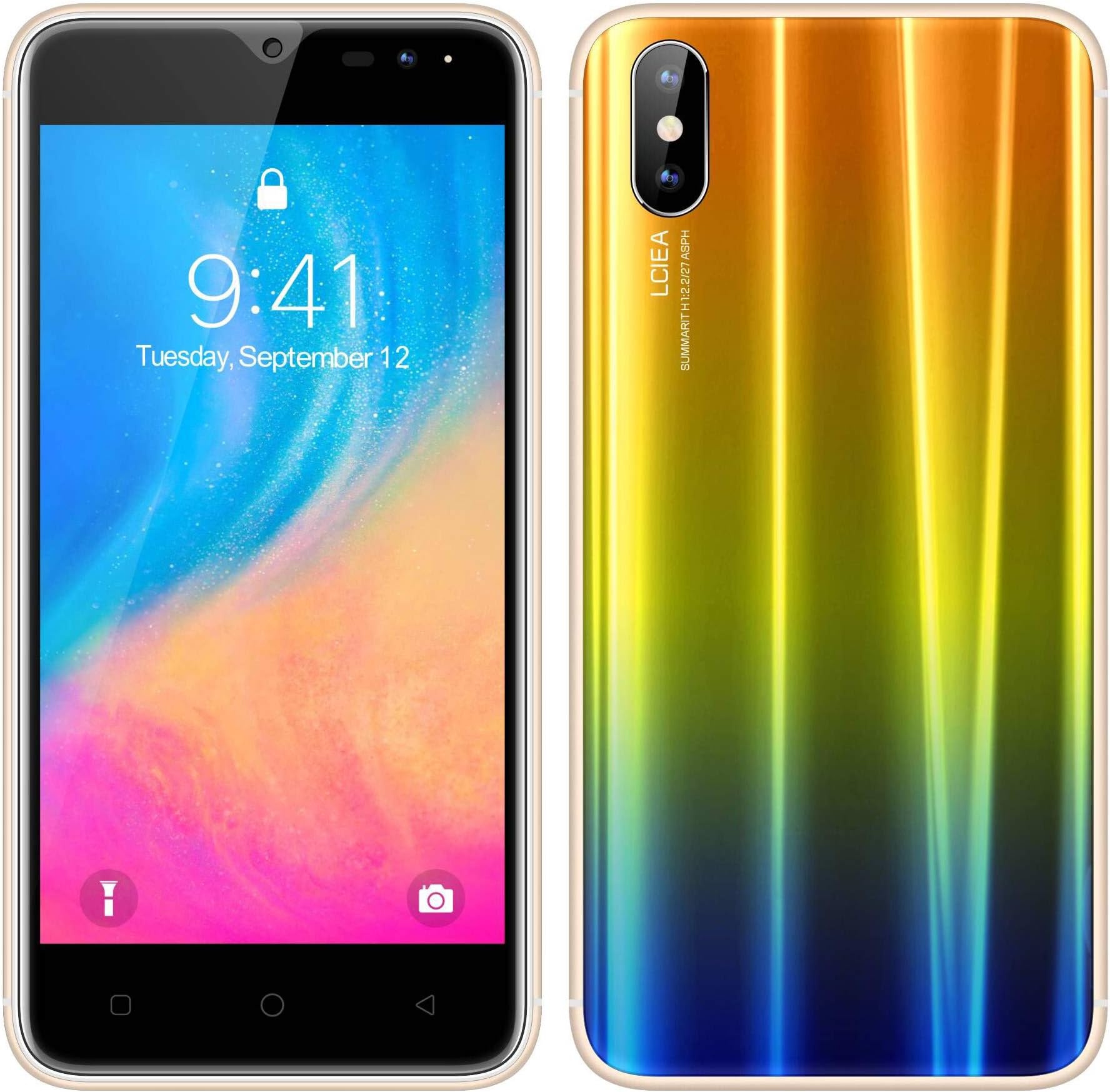SIM-Free & Unlocked Mobile Phones,HyRich 5.0" HD IPS Display Dual SIM 3G Smartphone(4GB ROM,2650mAh Battery,5MP Dual Cameras,Bluetooth,GPS,WIFI.) (i8-Gold)