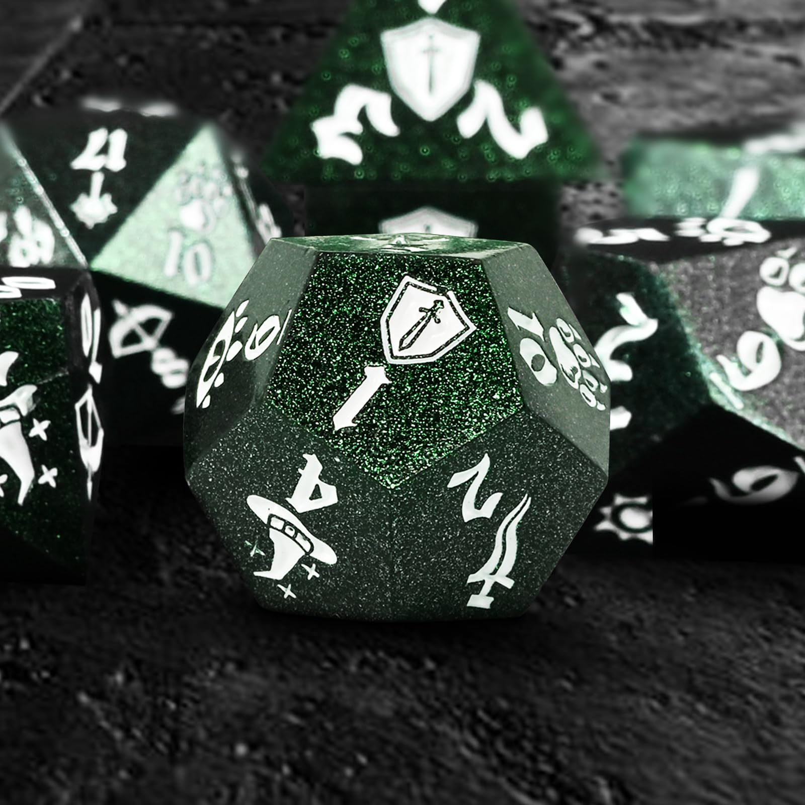 Banloga 7PCS Metal Dice Set for Dungeons and