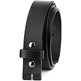 No Buckle Belt | Made in USA Mens Cowboy Belt | 1 1/2" Leather Belt Strap with Snaps