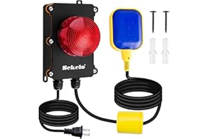 Sump Pump Alarm,Sekelo High Water Alarm with 10ft Level Float Switch,110dB Loud Alarm and High Brightness LED Indicator ,IP67 Indoor/Outdoor Use,Ideal for Septic Sump Pump Pond Water Tank