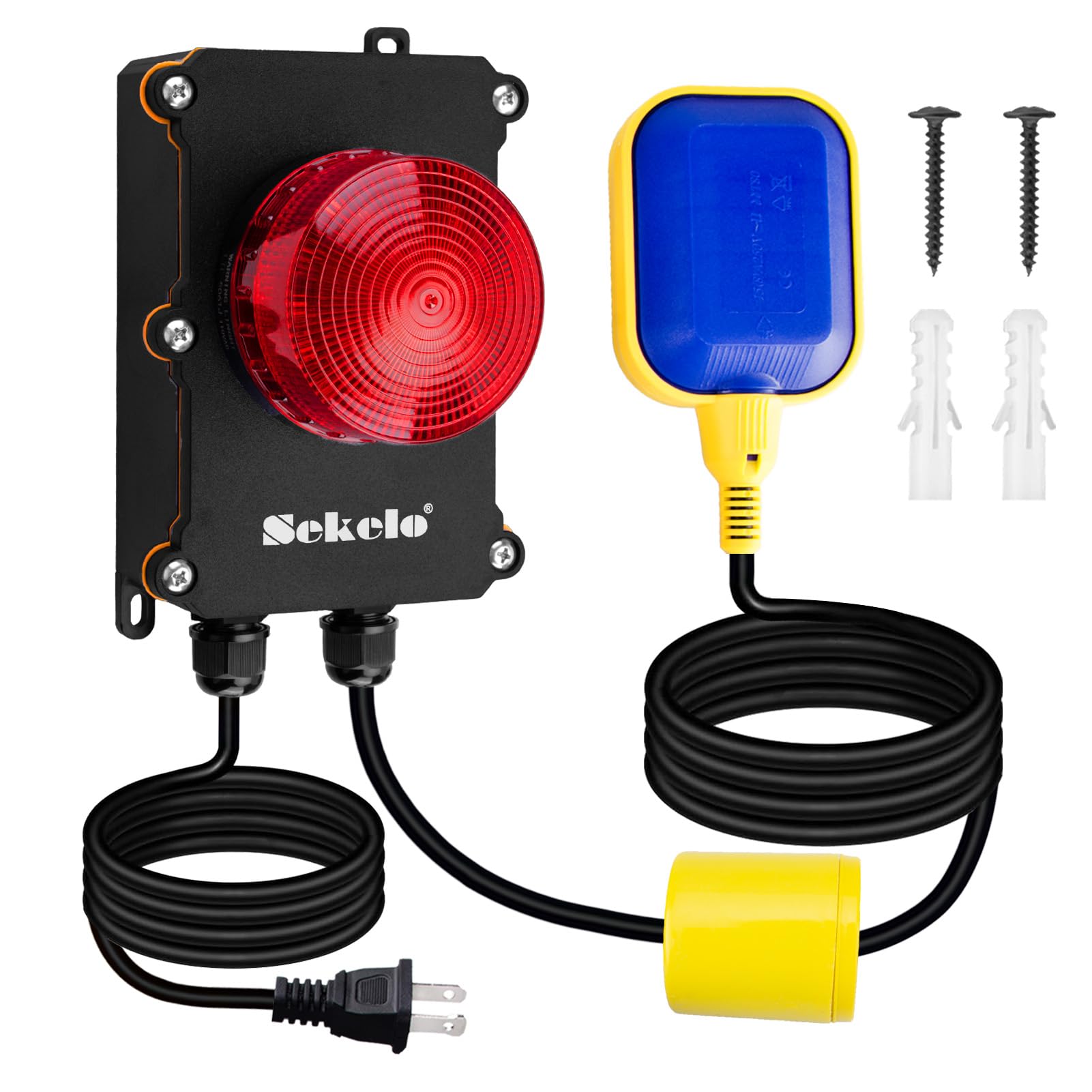 Photo 1 of Sump Pump Alarm,Sekelo High Water Alarm with 10ft Level Float Switch,110dB Loud Alarm and High Brightness LED Indicator ,IP67 Indoor/Outdoor Use,Ideal for Septic Sump Pump Pond Water Tank