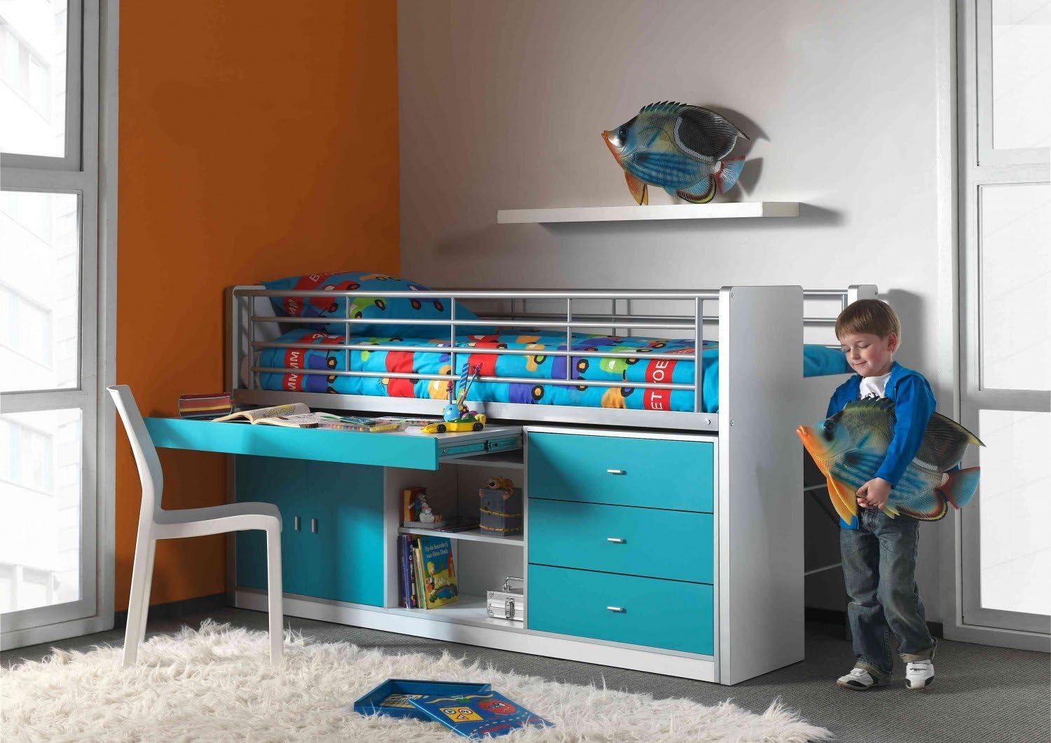 cabin bed with pull out desk