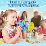 Luckits Kids Trumpet Toy Blue Light Music Plastic Horn Clarinet Learning Gift view 7