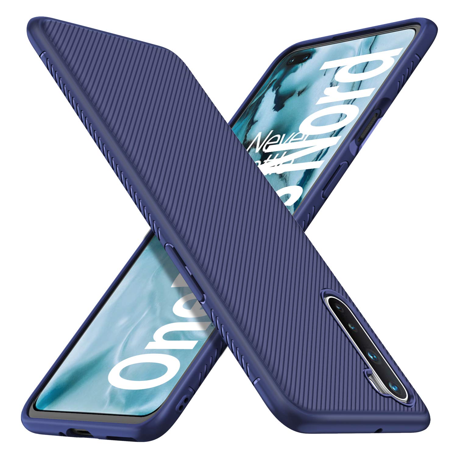 iBetter for OnePlus NORD Case, Premium Flexible Thin Cover Shock Proof with Drop Protection Case for OnePlus NORD Smartphone.（Blue）