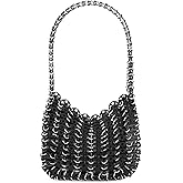 Abvokury Women's Metallic Disc Party Handbag - Metal Sequin Top Handle Bag for Parties