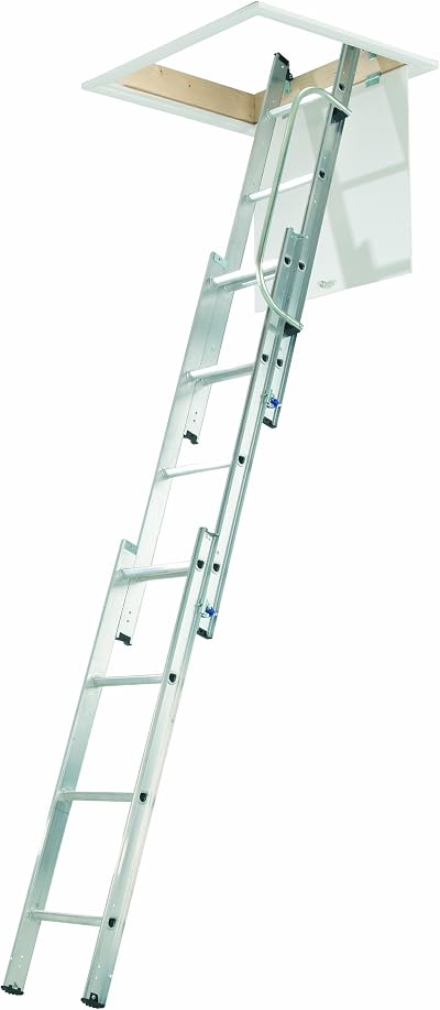Abru Arrow 3 Section Aluminium Loft Ladder 3m Height 150kg Load