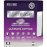 AllerEase Ultimate Allergy Protection and Comfort Zippered Mattress Protector Queen, White