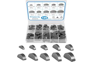 Yinpecly 120pcs Woodruff Key Assortment Kit, 10 Popular Sizes of Half Moon Keys, Metric Keyway and Key Stock Set,Woodruff semicircle Key, Shaft Crank Key for Flywheel Applications