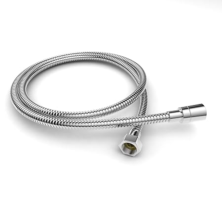 Hochwertiger Brauseschlauch Duschschlauch 2m lange Edelstahl Metaflex Chrom Effekt (200cm)