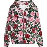 GETELINSENG Sweatshirt Zip-up Hoodie for Women Oversized Comfy Hooded Jackets Activewear Yoga Clothing Fall Workwear