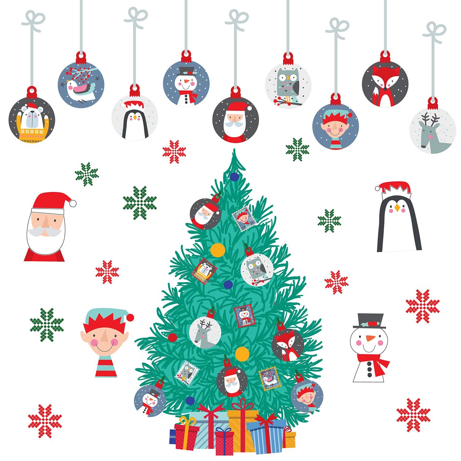 WALPLUS Wall Stickers, Christmas Decorations, Mixed, One Size