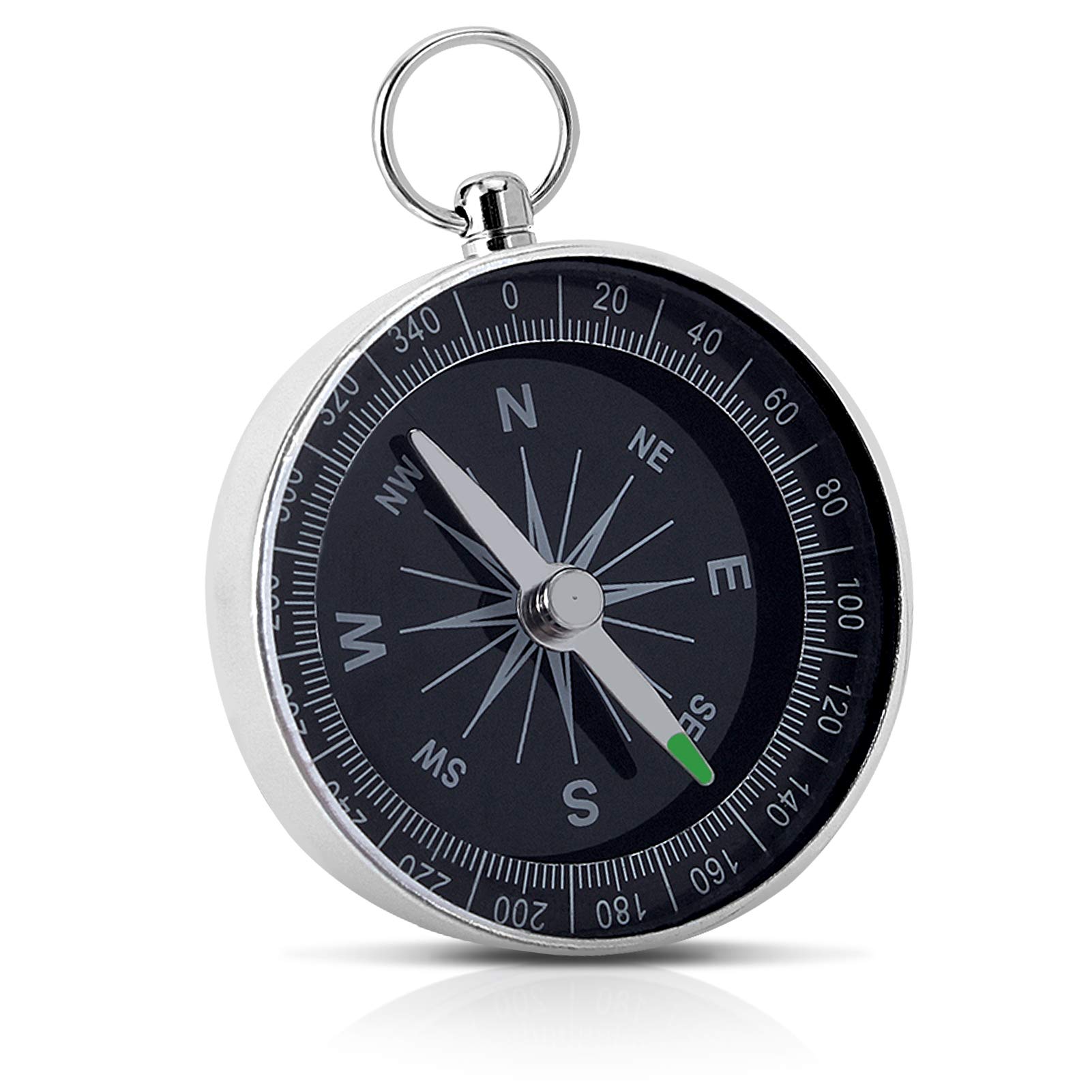 Mini Compass with Keyring, Portable Pocket Compass, Outdoor Camping Explorer Button Compass Mountaineering Compass for Hiking Sports Navigation