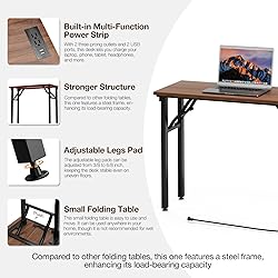 TEMI Small Computer Desk Folding Table - No