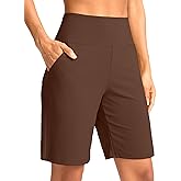 G Gradual Women's Bermuda Long Shorts with Pockets 9" High Waisted Knee Length Shorts for Women Walking Athletic Workout