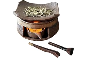 Incense Burner Kit, Cedar and Zen Burner, Zen Ceramic Incense Holder with Wooden Tongs, Ceramic Aromatherapy Burner, Aromathe
