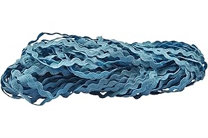 MONIDOOR Rick Rack Trim 8mm 20 Yards Wave Bending Fringe Trim for Sewing Accessories Craft Clothing (1406 Jean Blue)