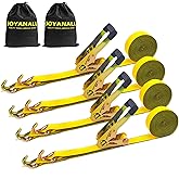 2 Inch Ratchet Straps Heavy Duty,20ft Tie Down Straps Ratchet with Double J Hook, 10000lbs Break Strength, Cargo Ratchet Straps for Moving, Truck, Trailers, Motorcycles (4 Pack)