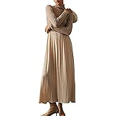 Lauweion Womens Turtleneck Maxi Sweater Dresses Long Sleeve Knit Pullover Jumper Fall Winter Flowy Modest Long Dress