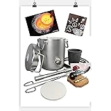 0-28LBS(12.8KGS) Gas/ Propane Metal Melting Furnace Kit, Stainless Steel 304, Up to 2600°F/1425°C,CRUCIBLE,TONGS Kiln,Melt Go