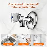 Ibergrif Angled Isolation Valves 1/2 Inch BSP Chrome Brass 2 Pack view 3