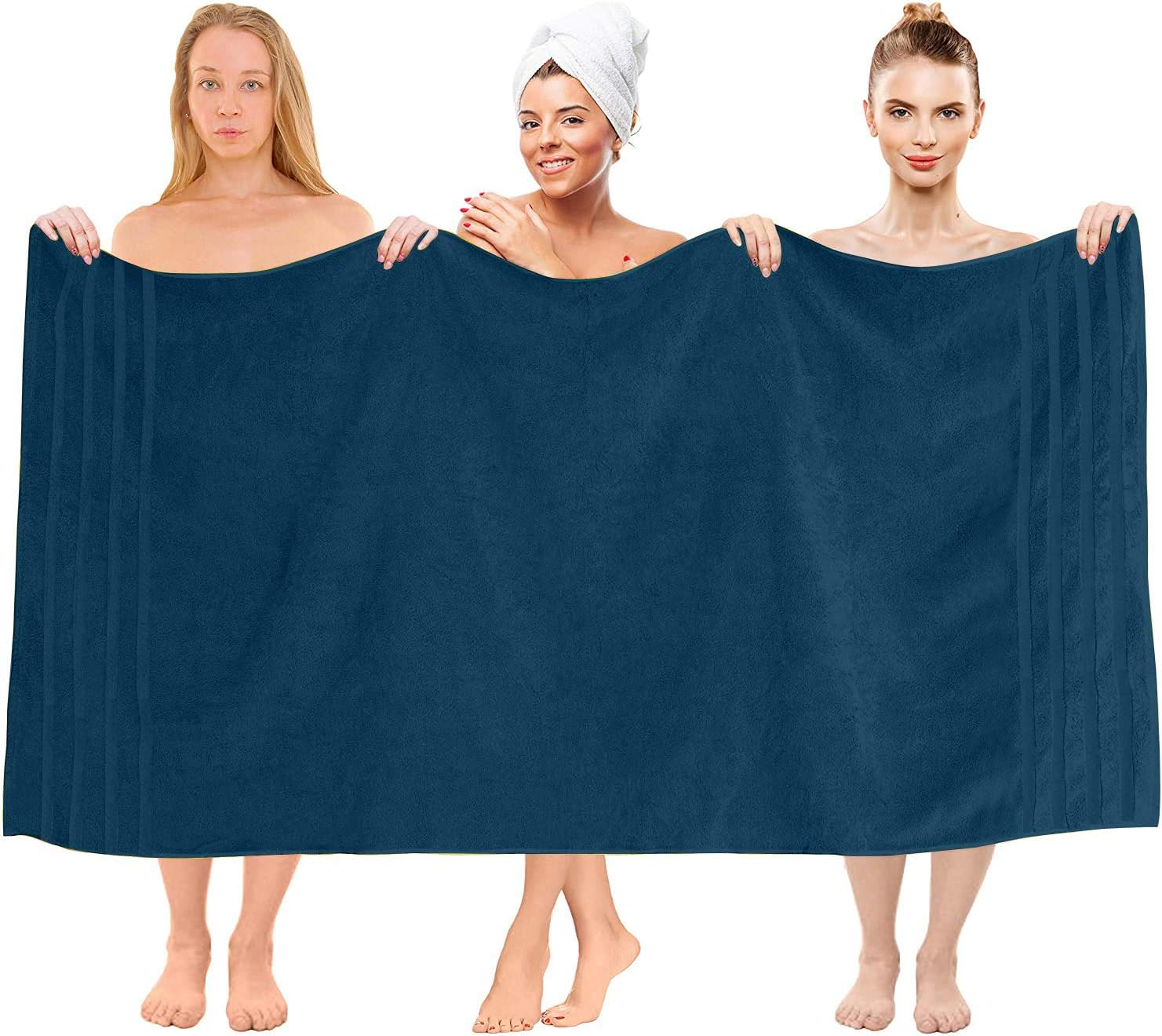 100% Cotton Bath Sheet Set of 2–Super Soft Bath Sheets 35x70–Blue Opal Bath Sheet Towel Set–Oversized Bath Towels–Quick Dry Bath Sheets–Super Absorbent Bath Sheets–Bath Sheets Spa Hotel Collection: Kitchen & Dining