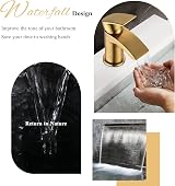 Hapilife Basin Mixer Taps Waterfall Gold Brushed Finish G1/2 Hoses 1 Hole view 3