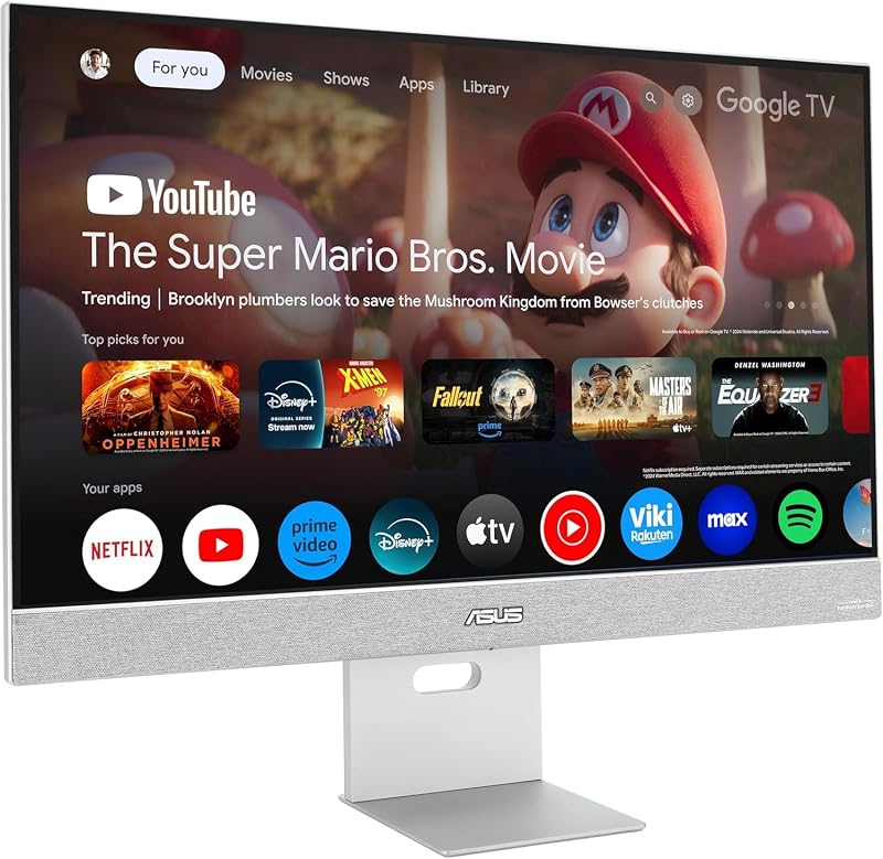 ZenScreen MS27UC Monitor 27", Ultra HD IPS (3840x2160), HDMI, DisplayPort, Hub USB, Compatibile con Google TV e con lo Streaming, 99% sRGB, Argento